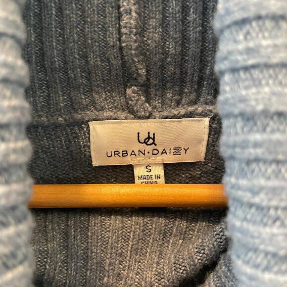 Urban Daizy Oversized Turtleneck Sweater Dress | Soft Knit, Heather Blue, Small - Picture 6 of 7